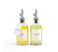 Spaceneat Bouteille pour Huile D'olive, Distributeur Huile D'olive, Bouteille Huile Olive Bec Verseur, Huilier Vinaigrier, Bec Verseur Huile D'olive, Olive Oil Dispenser Bottle, Lot De 2, Argent