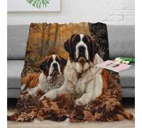 SPACESK Saint Bernard Couverture en Flanelle Couverture Polaire Moelleuse Douce Et Chaude Imprimé 3D Couverture De Canapé pour Adolescents Et Adultes 80x90inch(200x230cm)