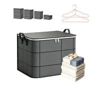 Spacious Moving Storage Bin, Extra Large Quilt Storage Bag, Moving Bags with Reinforced Handles and Sturdy Zippers, Foldable Clothes Organizer for Bedding, Sweaters and Comforters (M)