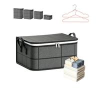 Spacious Moving Storage Bin, Extra Large Quilt Storage Bag, Moving Bags with Reinforced Handles and Sturdy Zippers, Foldable Clothes Organizer for Bedding, Sweaters and Comforters (S)