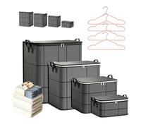 Spacious Moving Storage Bin, Extra Large Quilt Storage Bag, Moving Bags with Reinforced Handles and Sturdy Zippers, Foldable Clothes Organizer for Bedding, Sweaters and Comforters (Mix*4)