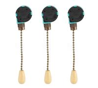 Spacnana 3pcs Interrupteur à Chaîne de Traction, Interrupteur de Lumière de Ventilateur de Plafond 3 Vitesses 4 Fils pour Plafonnier Ventilateur Lampe Applique Murale (Bronze)