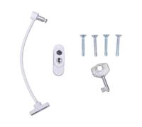 Spacnana 4 Pièces de Verrou de Restriction de Fenêtre, Alliage de Zinc | Cylindre de Serrure en Alliage de Zinc, Câble gainé de 180 Mm, Diamètre de 5 Mm, Siège de Serrure de 68 Mm, pour Fenêtres à