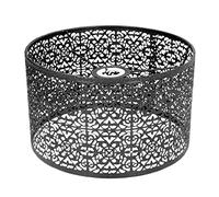 Spacnana Abat-jour en métal, noir, design universel E27 E14, 25 cm de diamètre x 16 cm de hauteur, motif creux en fer pour lampe de table et lampadaire