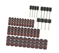Spacnana Bandes de Ponçage Ensemble de Tambour de Sable Acier Cuivre Sable 90 Pièces Bandes 12 Pièces Tambours 80 1 2 X 1 5 Po avec Tige de 8 Po pour Meulage Polissage Gravure sur Bois Pierre de Verre