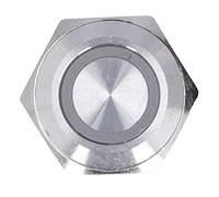 Spacnana Bouton Poussoir Métallique à Encastrer de 16 Mm, Borne à Vis, | Contrôle de contact momentané, 1NO 16 mm 5 A AC 220 V, acier inoxydable classé IP65, allumage de voiture, tableau de bord