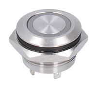 Spacnana Bouton Poussoir Métallique à Encastrer de 16 Mm, Borne à Vis, | Contrôle de contact momentané, 1NO 16 mm 5 A AC 220 V, acier inoxydable classé IP65, allumage de voiture, tableau de bord