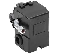 Spacnana Compresseur D'air Interrupteur de Pression, 95-125 PSI 4-Trous | Contrôleur de système pneumatique, indice 220 V 20 A, filetage femelle G1/4\", déchargeur de compression 1/4\", boîtier en