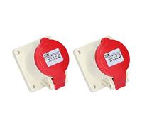 Spacnana Connecteur Industriel d'alimentation PA66 Prise de Courant Industrielle en Caoutchouc et Laiton 16A 380V à 415V 3P Plus E IP44 6h Prise pour Chantiers de Construction Ateliers Ports