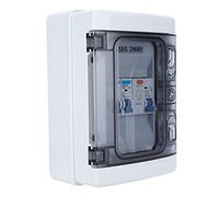 Spacnana Disjoncteur Miniature IP65 40A 30mA, Interrupteur de Protection contre les Fuites RCD, 2MCB 6 32A avec Boîtier PC étanche pour Extérieur, Garage, Abri, Montage Mural