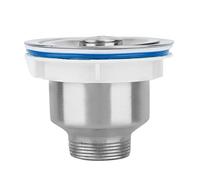 Spacnana Drain d'évier Crépine de Vidange d'évier en Acier Inoxydable Filtre de Vidange de Cuisine de 110 Mm avec Couvercle de Stockage 'eau Double Joint en Caoutchouc Récupérateur de Résidus