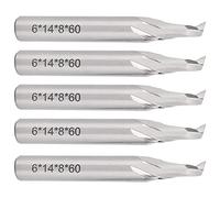 Spacnana Ensemble de 5 Fraises à Défoncer Hélicoïdales en HSS, Queue de 8 | Noyau rigide résistant à la chaleur, meulage en spirale sans bavure, pour fraisage de gravure CNC, fraises à sculpture sur