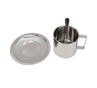 Spacnana Ensemble de Tasses à café en Acier Inoxydable, Tasses Isolées à Double Paroi, Paquet de 4 avec Cuillère pour thé Cappuccino, Bureau, Maison, Camping (260ml)