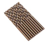 Spacnana HSS Foret Hélicoïdal Set, 2.5mm Queue Cylindrique Revêtu Titane | Kit de poinçonnage métallique de 10 pièces, conception cannelée en forme de S, pour plaque de fer en alliage de cuivre et