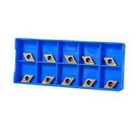 Spacnana Inserts en Carbure CNC, Outil de Tournage de Tour DCMT070204 HM, Lame en Carbure 10 Pièces pour Acier Inoxydable, 12,7 X 7,3 X 2,5 Mm, Finition Semi-finition Usinage Brut