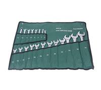 Spacnana Jeu de 20 Clés Mixtes en Acier au Chrome, clé à Molette Métrique, Chromée, à Double extrémité, avec Sac de Rangement en Toile, pour Gamme de 6 à 32 Mm