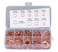 Spacnana Joints de Vidange D’, 200 Pièces, 9 Tailles M5-M14, Cuivre Rouge | Rondelles en Cuivre Rouge, Vis de Carter D’, Raccords D’eau, Fioul Domestique, Hydraulique, M5 à M14, 9 Tailles