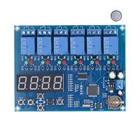 Spacnana Module de Relais temporisé 5 Canaux, Précision 1 Minute AC DC 12V | Contrôle d\'automatisation industrielle, 6 sorties de relais, contacts NO NC, PCB double face de 1,6 mm, processus de