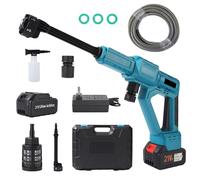 Spacnana Nettoyeur Haute Pression sans Fil 21 V, Dispositif de Nettoyage de Voiture Portatif avec 2 Batteries, Buse 6 en 1, Moteur sans Balais 900 PSI pour Le Nettoyage du Jardin des (Prise UE)