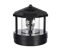 Spacnana Phare à énergie Solaire LED étanche Lumière Solaire Balise Extérieure Tour Lampe Décorative de Jardin Lumière Solaire Rotative (Comme montré)