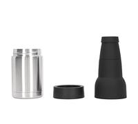 Spacnana Réservoir de Refroidissement de Bouteille Thermique en Acier Inoxydable, Canette Isolée Sous Vide de 12oz avec Ouvre-bouteille intégré pour Fête de Bière, Barbecue de Plage (couleur acier)