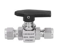 Spacnana Sanitary Straight-Through Ball Valve, 8mm OD SS316L -Clamp | Chemin d\'écoulement à passage intégral en 3 pièces, levier manuel quart de tour, surface mouillée polie miroir, connexion