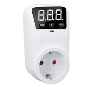 Spacnana Sortie de Protection de Tension à Affichage Numérique, Prise UE 230V avec Minuterie de Retard 5-999s, Puissance Maximale de 3680W pour Réfrigérateur et Climatiseur