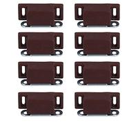 Spacnana Stainless Steel Magnetic Door Catch, 8 Set Damper Buffer (BROWN) | Quincaillerie pour placard, paquet de 8, noyau de ferrite adhésif puissant, mécanisme de fermeture sans outil, coque en