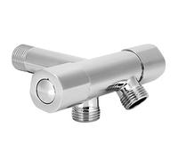 Spacnana Vanne d'angle en Laiton à Trois Voies, Inverseur d'eau G1 2 Pouces, Double Poignée, Double Commande, 2 Sorties pour Douche, Toilettes, Machine à Laver, Robinet de Salle de Bain 158F