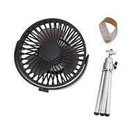 Spacnana Ventilateur de Camping Portable avec Lumière, Batterie 2000mAh, Télécommande USB, Ventilateur de Plafond 3 Vitesses avec Trépied, Lumière Nocturne pour Camping Extérieur en