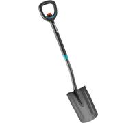 Spade ErgoLine télescopique : Spade de jardin en acier de qualité pour bêcher et piquer avec repose-pied et poignée ergonomique en D (17020-20)