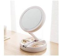 Spaire miroir maquillage 10x double face led miroir grossissant pliable pour cosmétique et soin de peau (avec câble de données usb) G