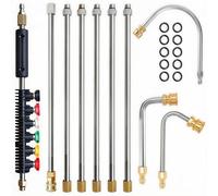 Spalivivre Lot de 10 rallonges pour nettoyeur haute pression avec 6 embouts de buse, lance de nettoyeur haute pression, outils de nettoyage de gouttière, 4000 PSI, connexion rapide 1/4"