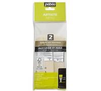 Spalters - Pinceaux - Plat - Extra-court - Acrylique - Huile - Soie beau-blanc - Pébéo Blanc