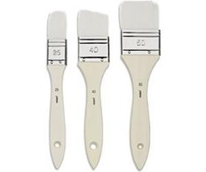 Spalters - Pinceaux plats - 3 formes et tailles - Gesso - Vernis - Fibres nylon blanc - Pébéo Blanc