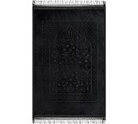 spar-home Tapis de prière très doux Sejjade Seccade Couleur Namazlik Tapis de bain Qualité supérieure 80 x 120 cm (noir) spar2022.1