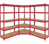 Offre spéciale Monster Racking : 1 étagère d'angle Z-Rax 90 cm + 2 étagères de rangement Z-Rax 90 cm ; étagère de garage, étagère en acier, étagère industrielle, étagère d'atelier, étagère à emboîter,