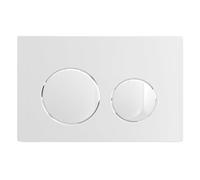 SPARES2GO Kit de chasse d'eau de luxe pour chasse d'eau encastrée et cadre mural (blanc brillant, 245 mm x 165 mm)