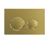 SPARES2GO Kit De Plaque De Chasse D'eau De Luxe pour Réservoir De Toilette Encastré, Cadre Mural (Laiton Brossé, 245 mm x 165 mm)