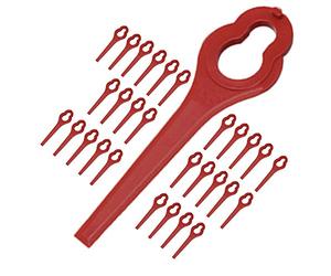SPARES2GO Lot de 30 lames en plastique compatibles avec coupe-bordures sans fil ALDI Ferrex 20 V 40 V