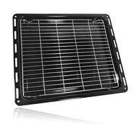 SPARES2GO Plateau de cuisson universel pour four Lamona pour Howdens - Base et grille (46,5 cm x 37,5 cm) - 465 mm x 375 mm