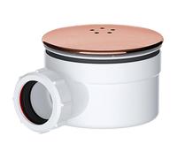 SPARES2GO Siphon de douche pour bonde de 90 mm, kit de base de luxe en forme de dôme pour bonde de 3,8 cm (cuivre brossé)
