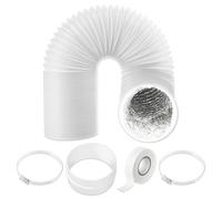 SPARES2GO Tuyau d'aération universel de 12,7 cm x 3 m en feuille d'aluminium PVC isolée portable pour climatiseur Kit d'extension