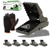 SPARIL Piège à Rat et Souris Puissant Réutilisable Sans Poison Lot 6 | Tapette efficace, usage intérieur et extérieur | Gants de protection inclus | Maison, garage, jardin, cave, grenier