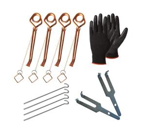 SPARIL Piège à Taupe Putange Campagnol Rat Taupier Lot 4 | Piquets et chaînette anti-perte, 2 clés incluses | Sans poison, pince efficace pour la chasse | Jardin, potager, extérieur