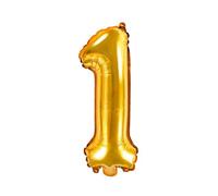 SPARKLERS CLUB Ballon en Aluminium 86cm Chiffre 1, couleur Or - Gonflez votre ballon à l'air ou à l'hélium, idéal pour décoration d'anniversaire et fête - Ballon chiffre pour Anniversaire