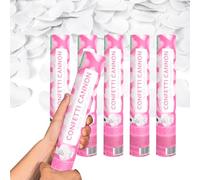 Sparklers Club Canon à Confettis C?ur Blanc 28 cm Papier Lot de 6