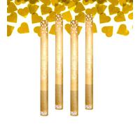 Sparklers Club Canon à Confettis C?ur Or Métallique 80 cm Papier Lot de 4