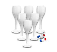 SPARKLERS CLUB Flûte Champagne Incassable Blanc 12 cl SMMA Lot de 6