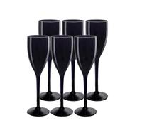 SPARKLERS CLUB Flûte Champagne Incassable SMMA 12 cl Noir Lot de 6
